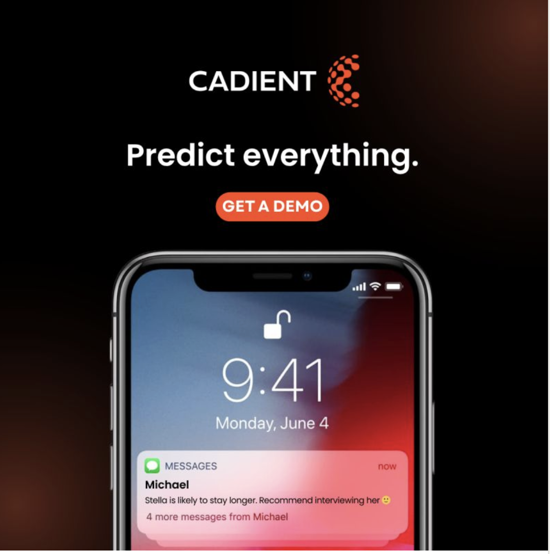Cadient Predict everything demo advert