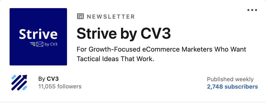 Strive by CV3 newsletter