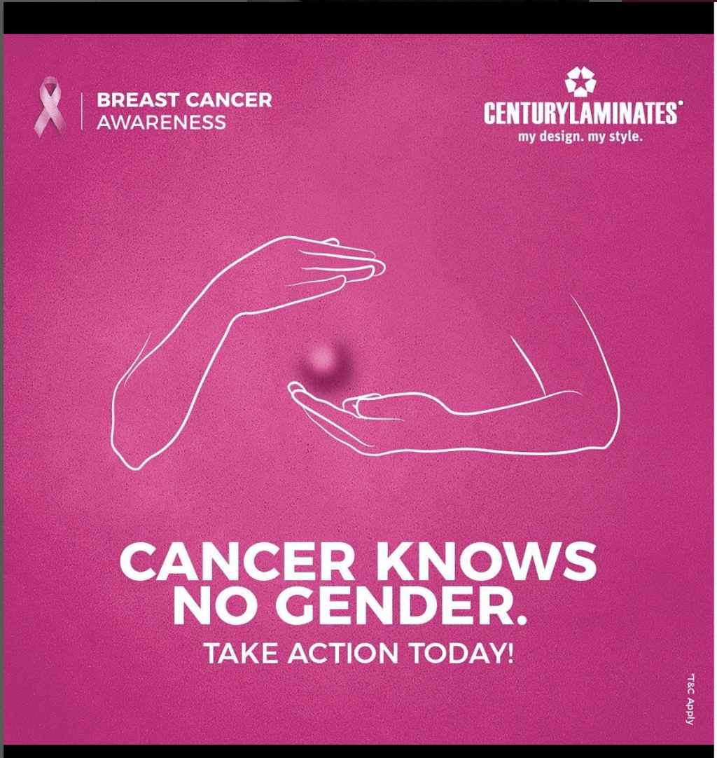 PinkPledge campaign creative — Cancer knows no gender